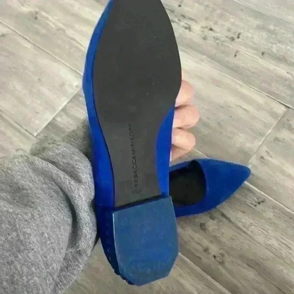 Rebecca Minkoff Cobalt Blue Suede Studded Fltas sz 5.5 - Picture 11 of 12